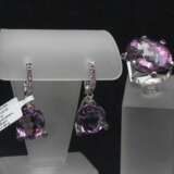 Золотой комплект украшений с аметистами и розовыми сапфирами Золото Other style 21th century г. - фото 5