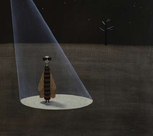 Papillon de nuit Canvas oil 21th century - Foto 2