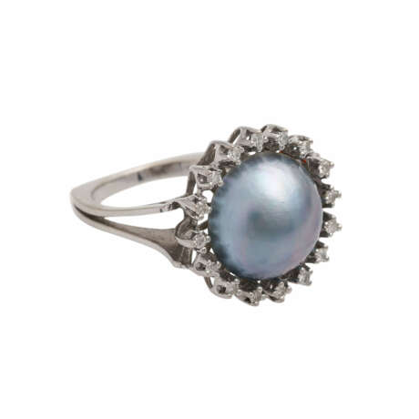 Ring mit 1 grau-blauen Mabéperle - photo 2