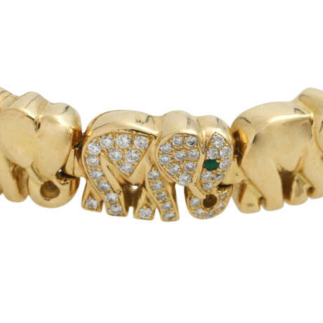 Armband "Elefanten", davon 3 bes. mit ca. 120 Brillanten, - фото 5