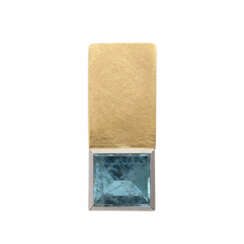 Pendant with a square aquamarine, approx. 7,5 ct,