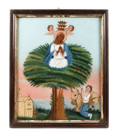 Bäuerliches Votivbild, Hinterglasmalerei 19. Jh. - photo 1 Bäuerliches Votivbild, Hinterglasmalerei 19. Jh. - photo 1