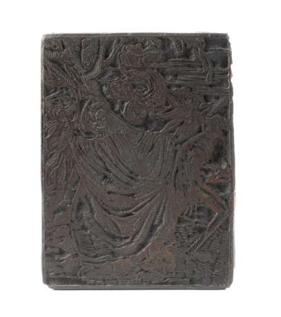 Druckstock von Holbeins „Der Tod und der Abt“ - Foto 1 Druckstock von Holbeins „Der Tod und der Abt“ - Foto 1