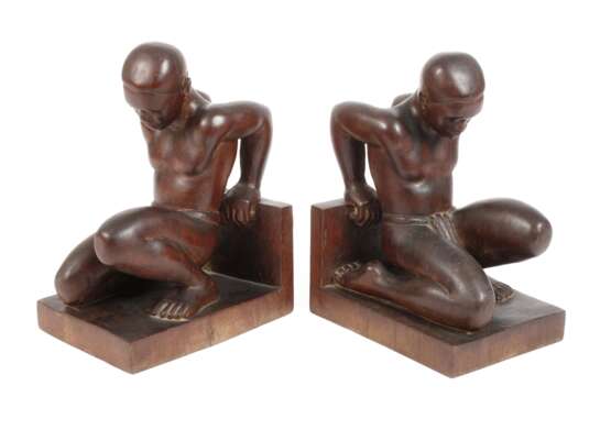 Paar figürliche Buchstützen - photo 1