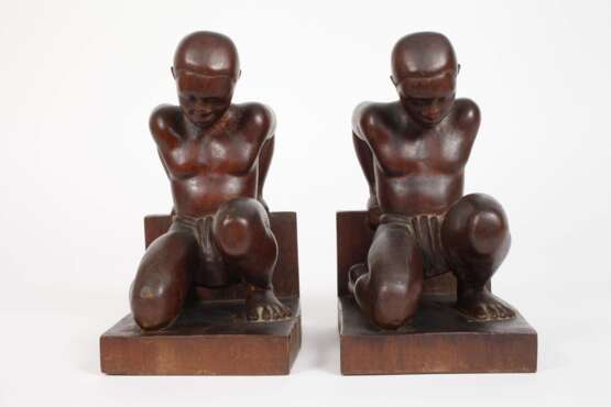 Paar figürliche Buchstützen - photo 2