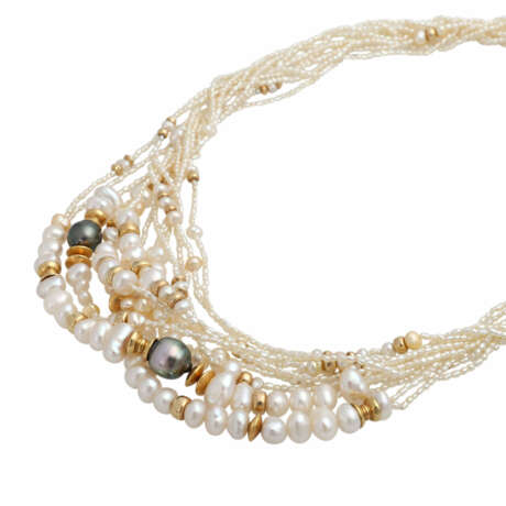 Mehrreihige Perlenkette mit Zwischenteilen - Foto 4