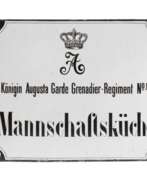 Übersicht. Emailleschild Garde-Grenadier-Regiment Preußen