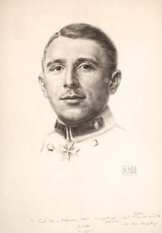 Kohlezeichnung Max Immelmann - photo 1