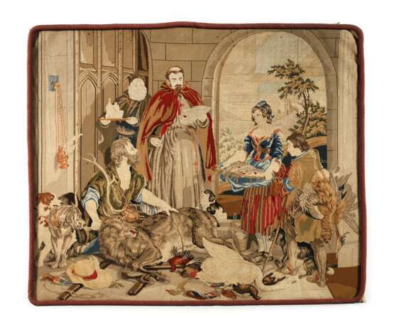 Gobelinstickerei Abgabe des Zehnten im Kloster - photo 1