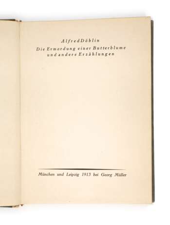 Alfred Döblin, Die Ermordung einer Butterblume - фото 1