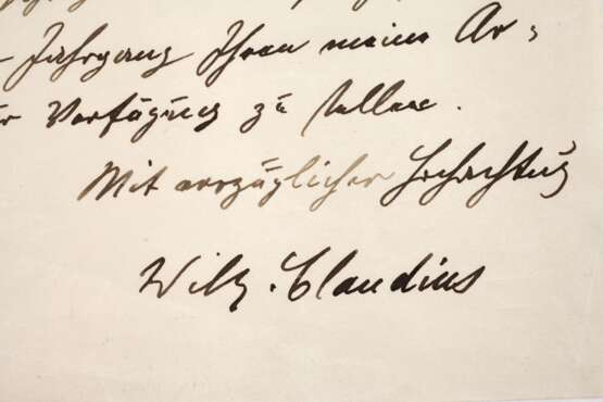 Autograph Wilhelm Claudius - photo 3 Autograph Wilhelm Claudius - photo 3