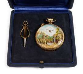 Taschenuhr mit Musik und Automat