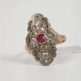 Prächtiger Ring mit Diamanten und Rubin - Foto 2