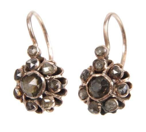 Paar historische Ohrhänger mit Diamanten - Foto 1