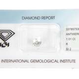 Brillant von 1,01 ct mit IGI-Gutachten - Foto 1