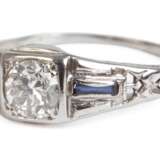 Damenring mit Diamant und Saphiren - Foto 1