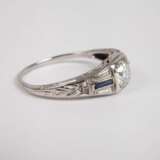 Damenring mit Diamant und Saphiren - Foto 3