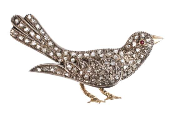 Vogelbrosche mit Diamantbesatz - Foto 1