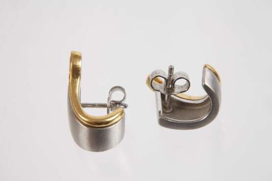 Paar Platinohrringe mit Diamanten - photo 2 Paar Platinohrringe mit Diamanten - photo 2