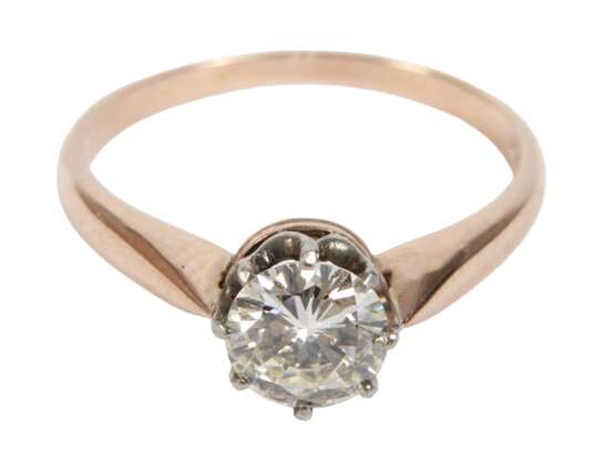 Solitärring mit Brillant von 1,02 ct - Foto 1