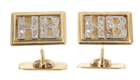 Paar Manschettenknöpfe mit Diamanten - photo 1 Paar Manschettenknöpfe mit Diamanten - photo 1