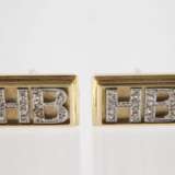 Paar Manschettenknöpfe mit Diamanten - photo 2