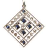 Art déco-Anhänger mit Saphiren und Diamanten - фото 1