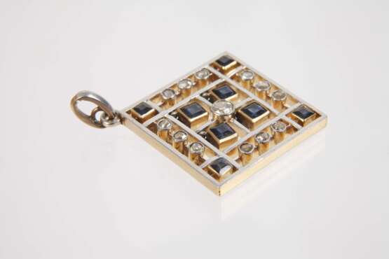 Art déco-Anhänger mit Saphiren und Diamanten - photo 2 Art déco-Anhänger mit Saphiren und Diamanten - photo 2