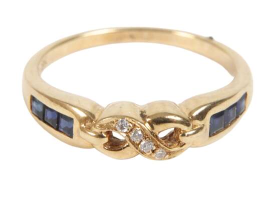 Damenring mit Saphiren und Brillanten - Foto 1 Damenring mit Saphiren und Brillanten - Foto 1
