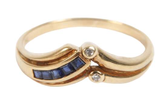 Damenring mit Diamanten und Saphiren - Foto 1 Damenring mit Diamanten und Saphiren - Foto 1
