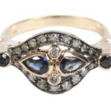 Damenring mit Saphiren und Diamanten - Foto 1