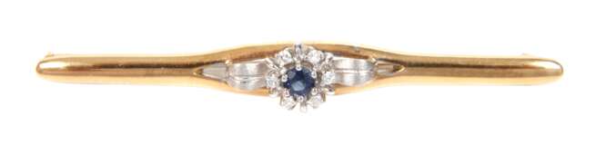 Stabbrosche mit Saphir und Diamanten - Foto 1