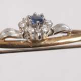 Stabbrosche mit Saphir und Diamanten - Foto 2