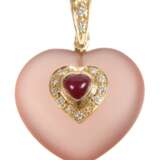 Herzanhänger mit Diamanten und Rubin - фото 1