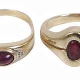 Paar Damenringe mit Rubinen - photo 1