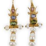 Ohrhänger mit Steinbesatz und Perlen - photo 1