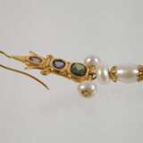 Ohrhänger mit Steinbesatz und Perlen - photo 2