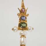 Ohrhänger mit Steinbesatz und Perlen - photo 3