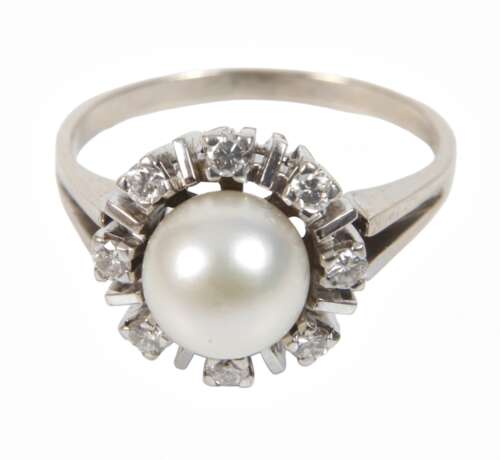 Damenring mit Perle und Brillanten - photo 1