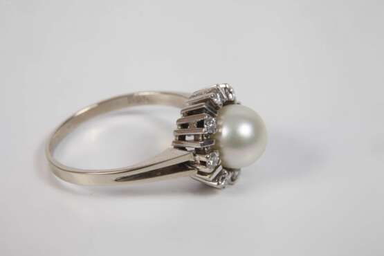 Damenring mit Perle und Brillanten - photo 2