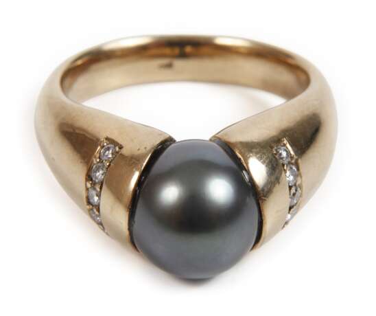 Damenring mit Tahitiperle und Brillanten - photo 1 Damenring mit Tahitiperle und Brillanten - photo 1