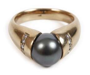 Damenring mit Tahitiperle und Brillanten
