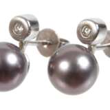 Paar Ohrstecker mit Tahitiperlen - photo 1