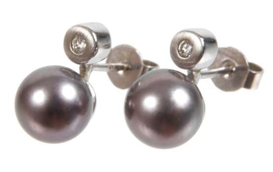 Paar Ohrstecker mit Tahitiperlen - photo 1