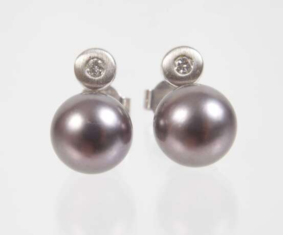 Paar Ohrstecker mit Tahitiperlen - photo 2