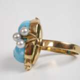 Damenring mit Türkis, Perlen und Brillanten - photo 3