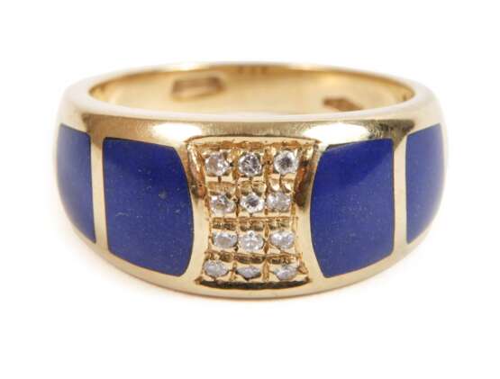 Damenring mit Lapislazuli und Brillanten - photo 1 Damenring mit Lapislazuli und Brillanten - photo 1