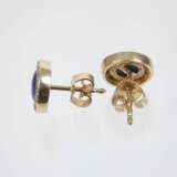 Paar Ohrstecker mit Lapislazuli und Diamanten - photo 2