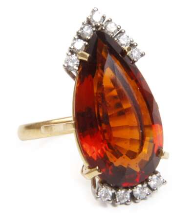 Damenring mit Citrin und Brillanten - фото 1 Damenring mit Citrin und Brillanten - фото 1