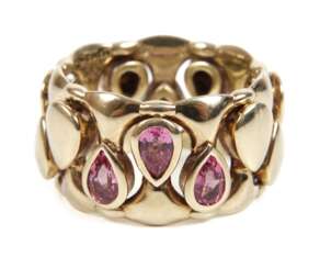 Kinetischer Damenring mit Rubellithen